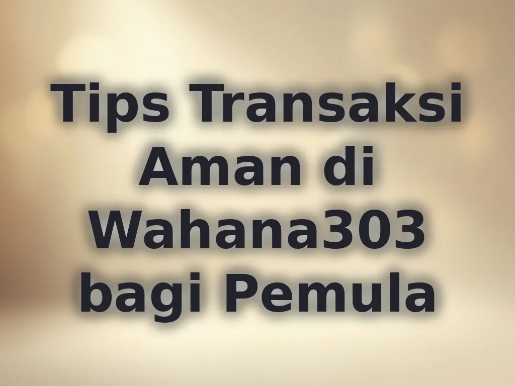 Tips Transaksi Aman di Wahana303 bagi Pemula